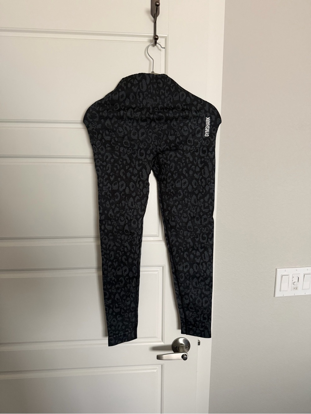 Gymshark Black Charcoal Leopard-Print Leggings